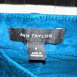 Ann Taylor Teal Corduroy/Velvet Trousers